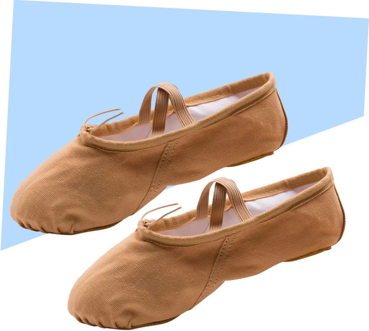 1 Pair Non Slip Dancing Shoes Ballet Dance Shoes Flats Canvas Dance Shoes Ballet Pilates Shoes Girls Ballet Flats Yoga Shoes Princess Ballet Shoes Ballet Slipper Soles Light Brown