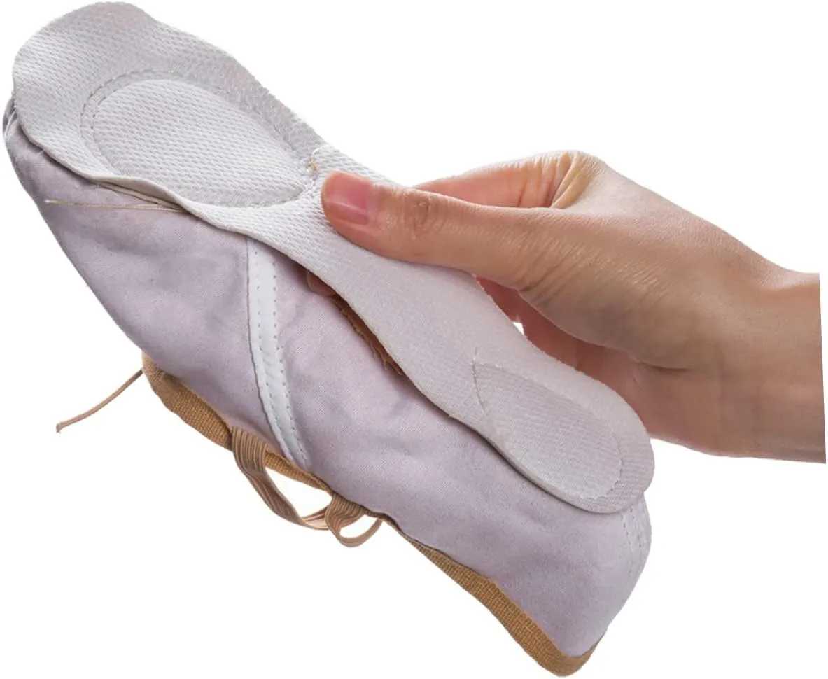 1 Pair Non Slip Dancing Shoes Ballet Dance Shoes Flats Canvas Dance Shoes Ballet Pilates Shoes Girls Ballet Flats Yoga Shoes Princess Ballet Shoes Ballet Slipper Soles Light Brown