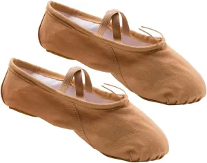 1 Pair Non Slip Dancing Shoes Ballet Dance Shoes Flats Canvas Dance Shoes Ballet Pilates Shoes Girls Ballet Flats Yoga Shoes Princess Ballet Shoes Ballet Slipper Soles Light Brown