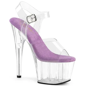 7 Inch Heel ADORE-708 Clear Lavender Clear