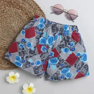 Abstract Floral Printed Short
