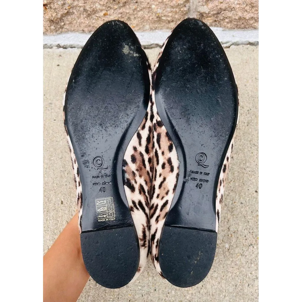Alexander McQueen Leopard Pony Hair Loafers - Size 40