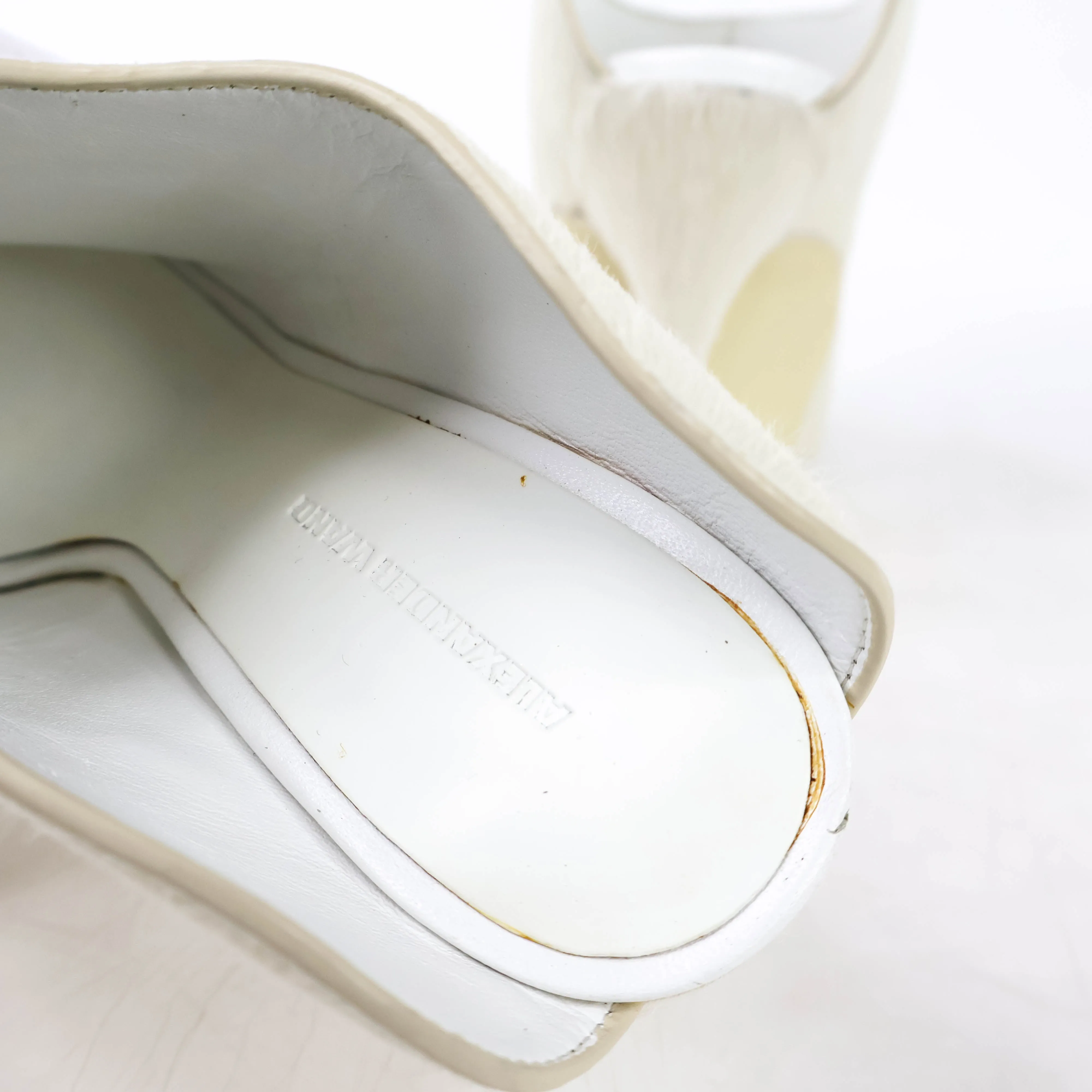 Alexander Wang Pony Hair Sandals Heels White 36