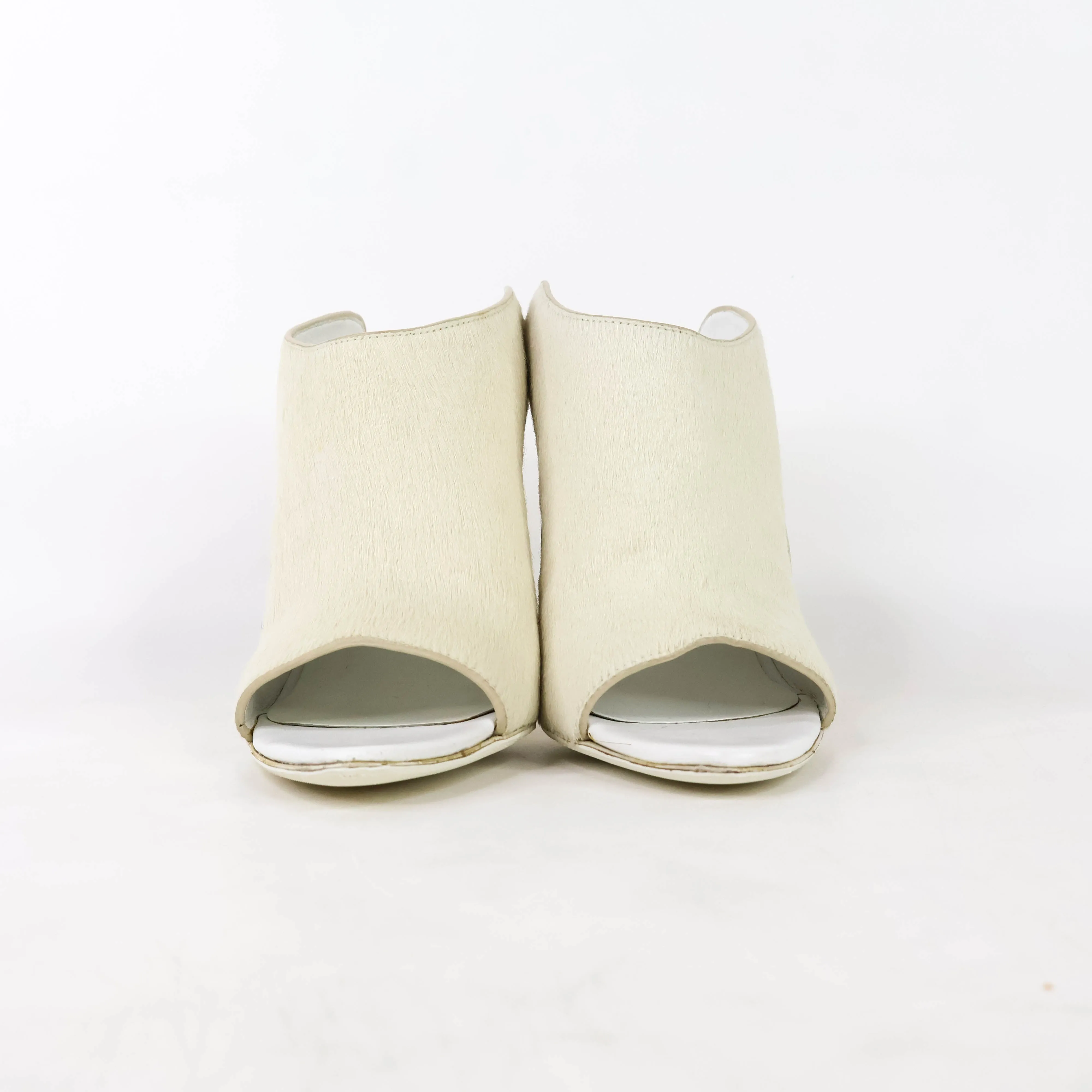 Alexander Wang Pony Hair Sandals Heels White 36