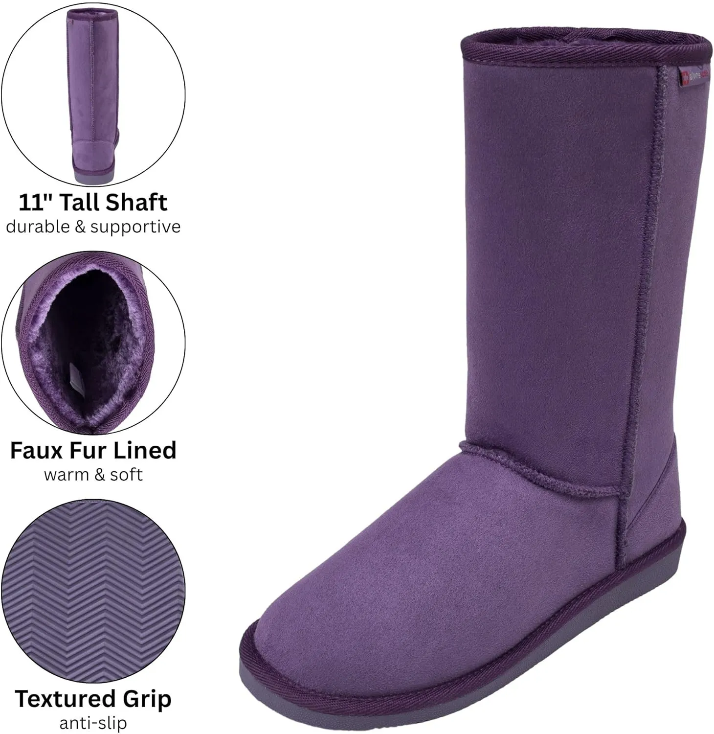 Alpine Swiss Womens 11 Tall Mid Calf Winter Boots Faux Shearling Aussie Classic