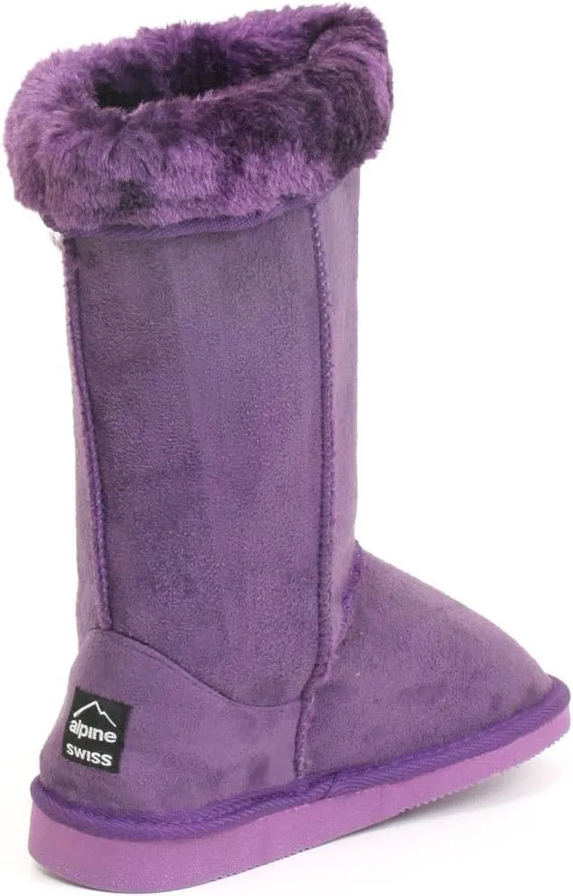 Alpine Swiss Womens 11 Tall Mid Calf Winter Boots Faux Shearling Aussie Classic