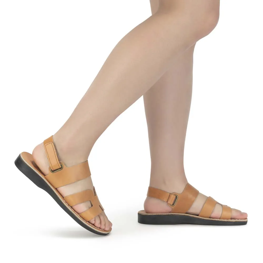 Anne - Leather Slingback Flat Sandal | Tan