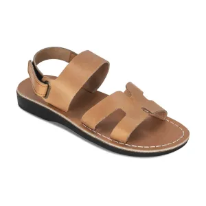 Anne - Leather Slingback Flat Sandal | Tan