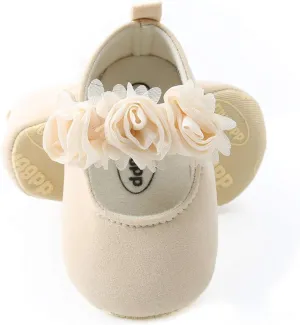 Antheron Baby Girls Mary Jane Flats Soft Sole Infant Moccasins Floral Sparkly Toddler Princess Dress Shoes