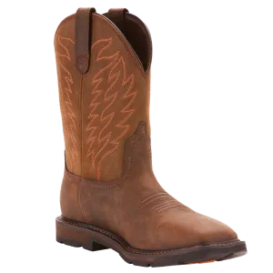 Ariat Men's Groundbreaker H20 Square Toe Brown Work Boots 10024984