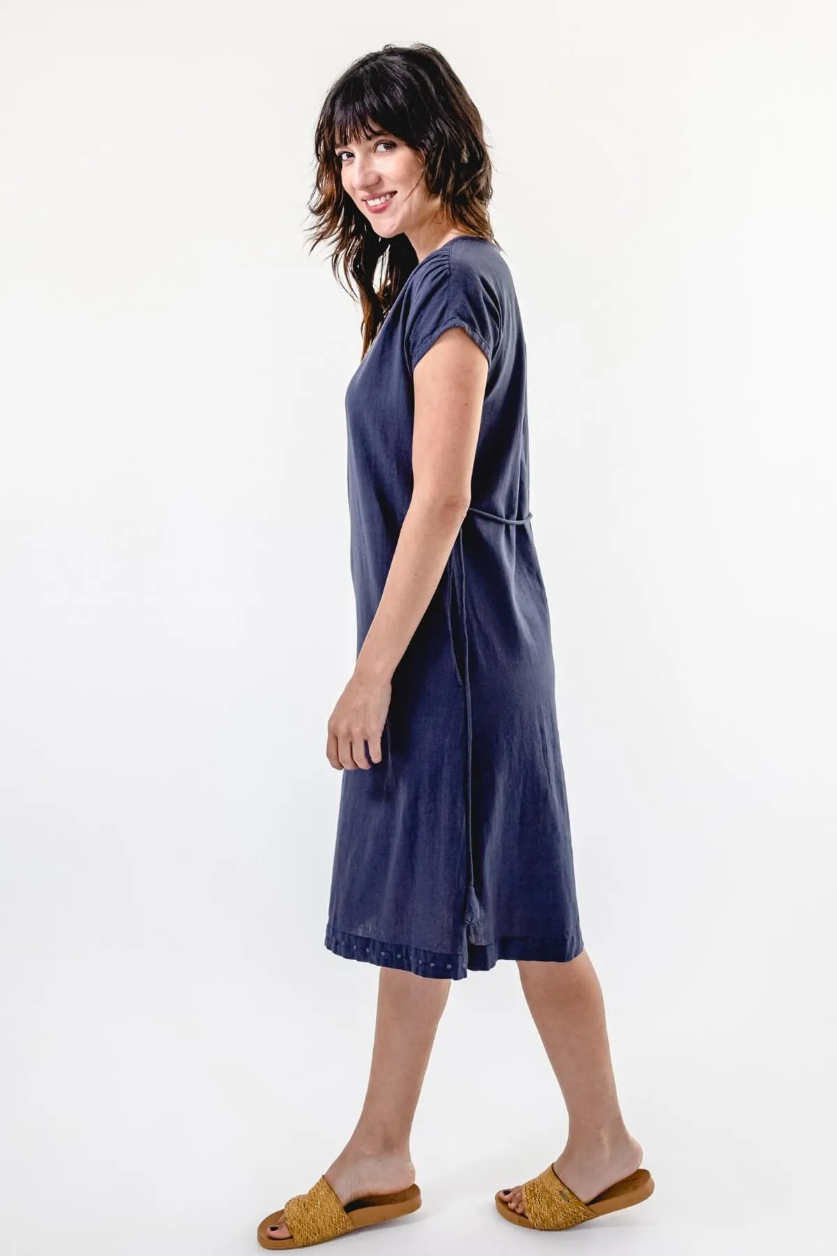 Aurora Dress | Embroidered - Dusty Grey