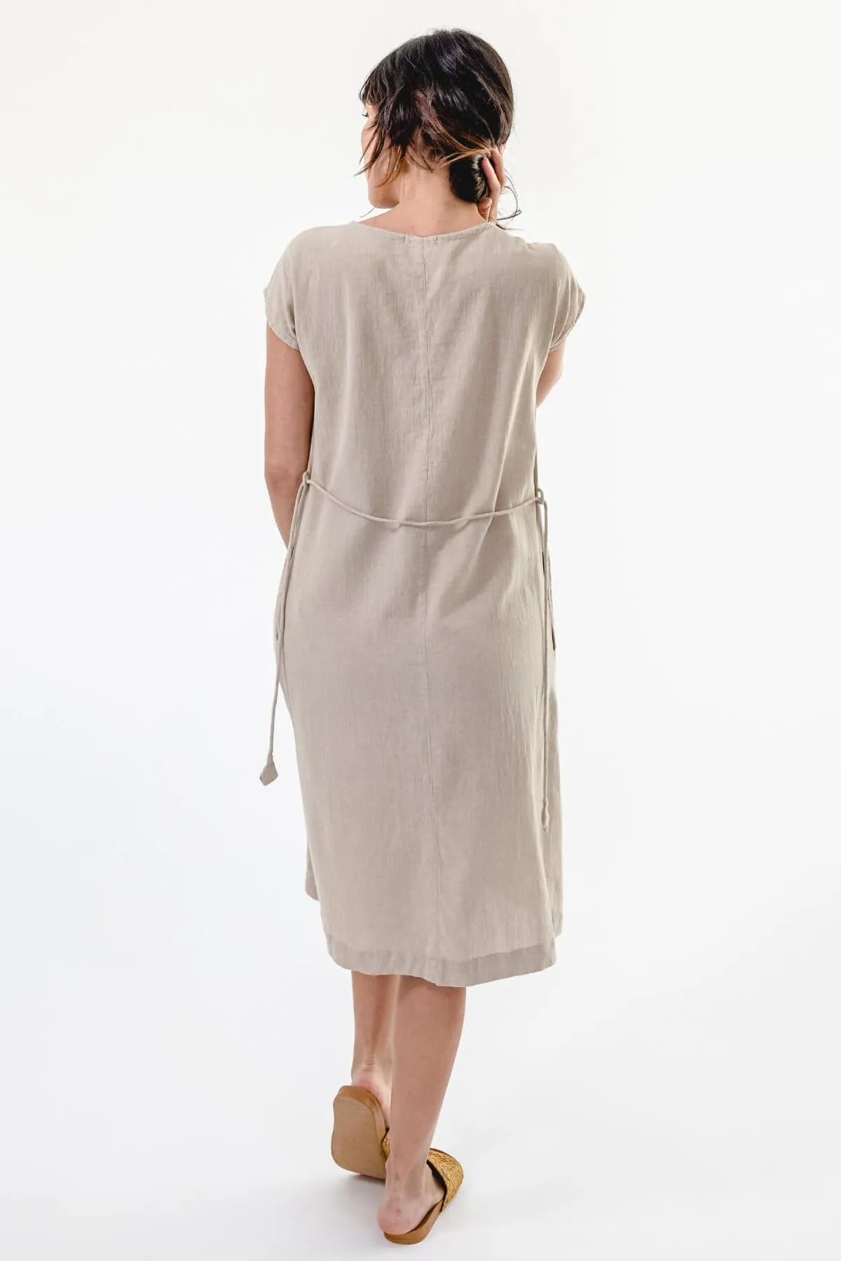 Aurora Dress | Embroidered - Oatmeal