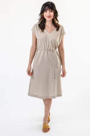 Aurora Dress | Embroidered - Oatmeal