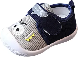 Baby Girls Boys Squeaky Flat Shoes Lightweight Breathable Non-Slip Sneakers Infant First Walking Shoes Outdoor Indoor