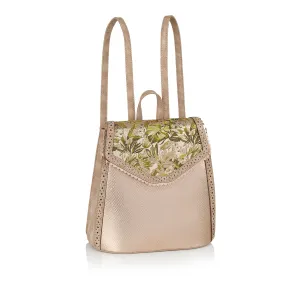 Basseterre Green/Gold Rucksack (Matches Davina Flats) by Ruby Shoo