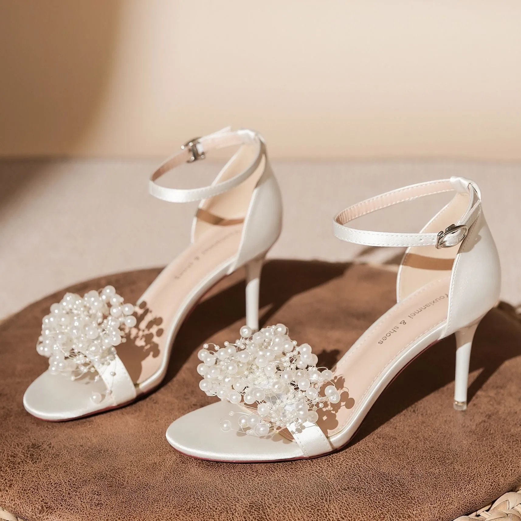 Beaded Pearl Banquet High Heels Sandals