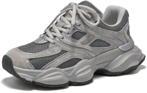 BEAU TODAY Womens Walking Shoes, Casual Fashion Wide Sneakers for Women, Comfortable Retro Walkikng Sneakers, Lightweight Breathable Non-Slip Trainer Workout Gym Athletic Running Shoes