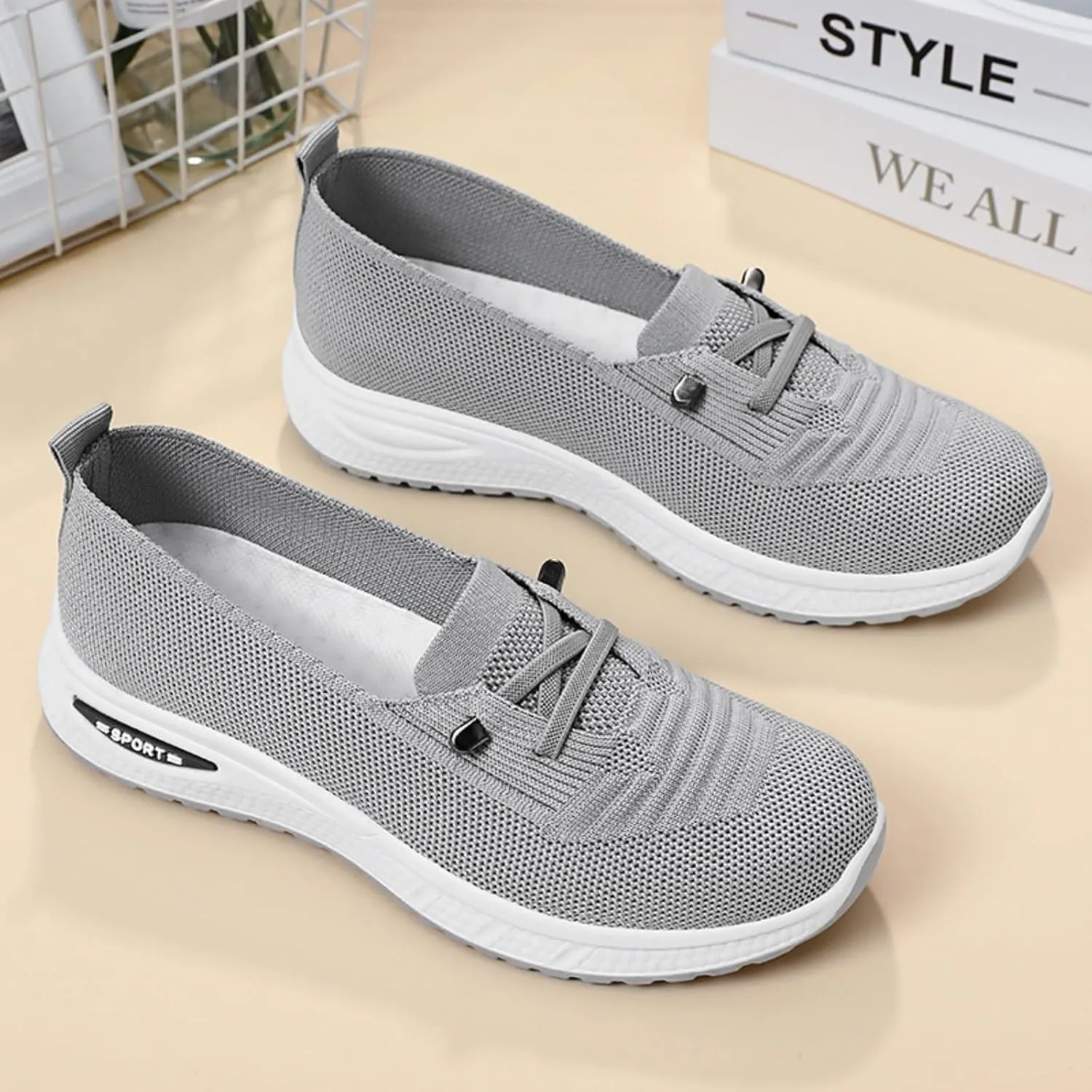 Best Walking Shoes for Plantar Fasciitis Women Arch Support Slip On Orthopedic Shoes Lightweight Non Slip Mesh Walking Sneakers