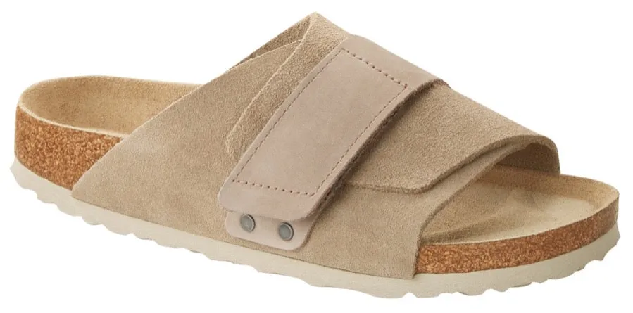 BIRKENSTOCK Kyoto Taupe Suede/Nubuck Leather Slides