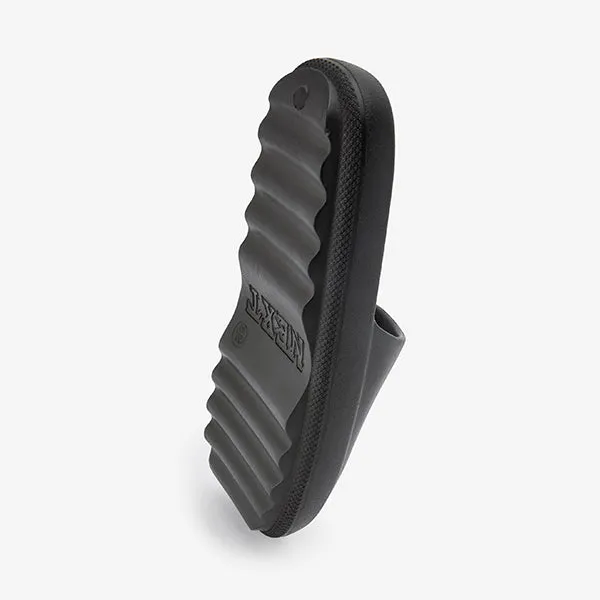 Black Chunky Slider Sandals