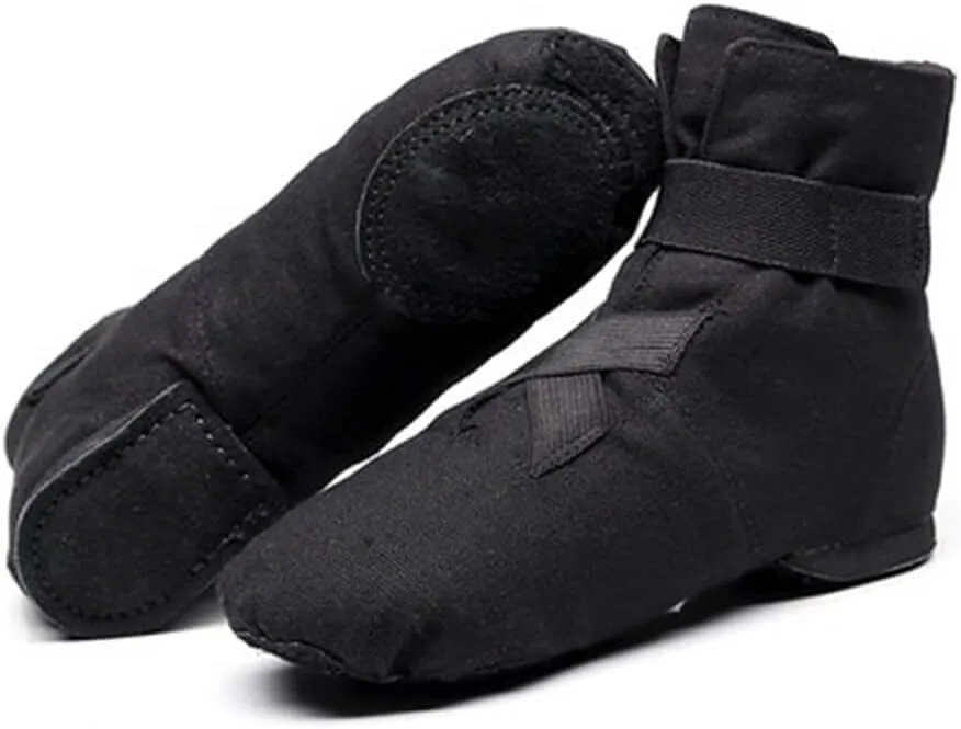 Black Jazz Boots Ballet Dancing Sneakers for Child Adults