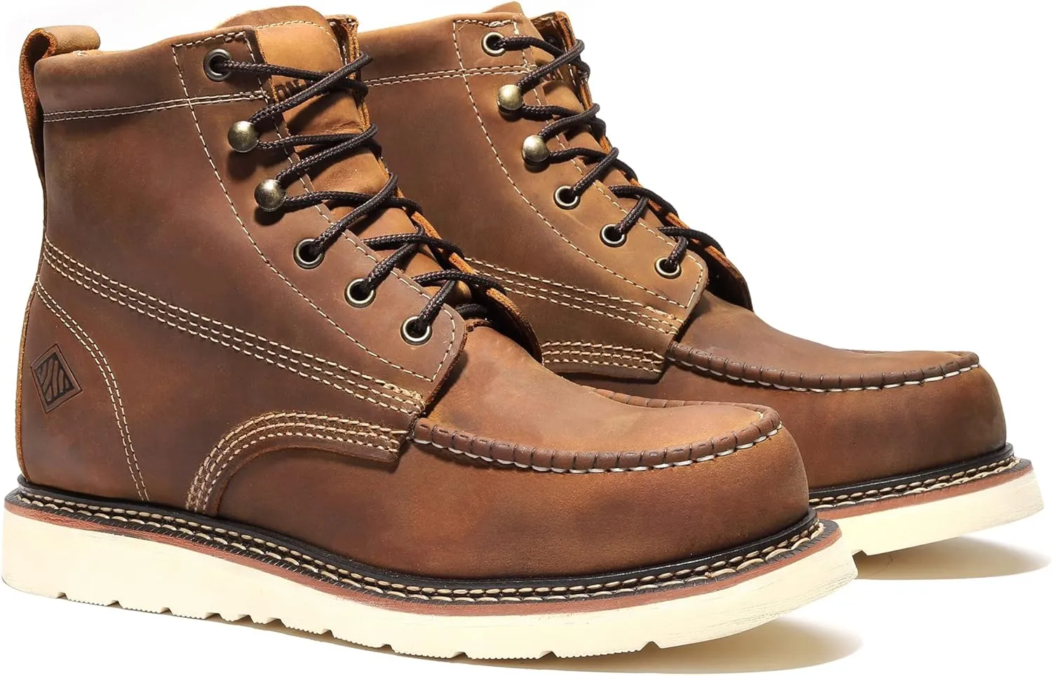 Bonanza Boots FRONTIER PLUS 6" Men's Moc Toe Unlined Work Boots Steel Toe