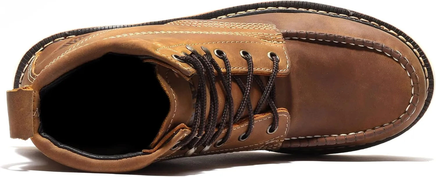 Bonanza Boots FRONTIER PLUS 6" Men's Moc Toe Unlined Work Boots Steel Toe