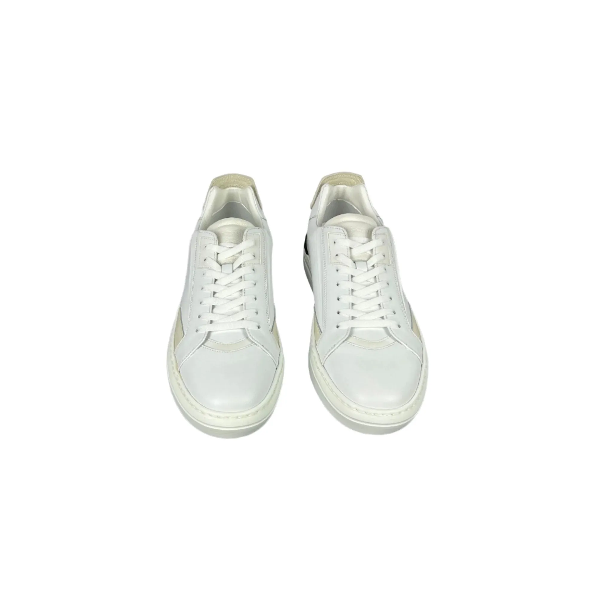 Buscemi Mens Estra Off White Leather Sneakers SAMPLE