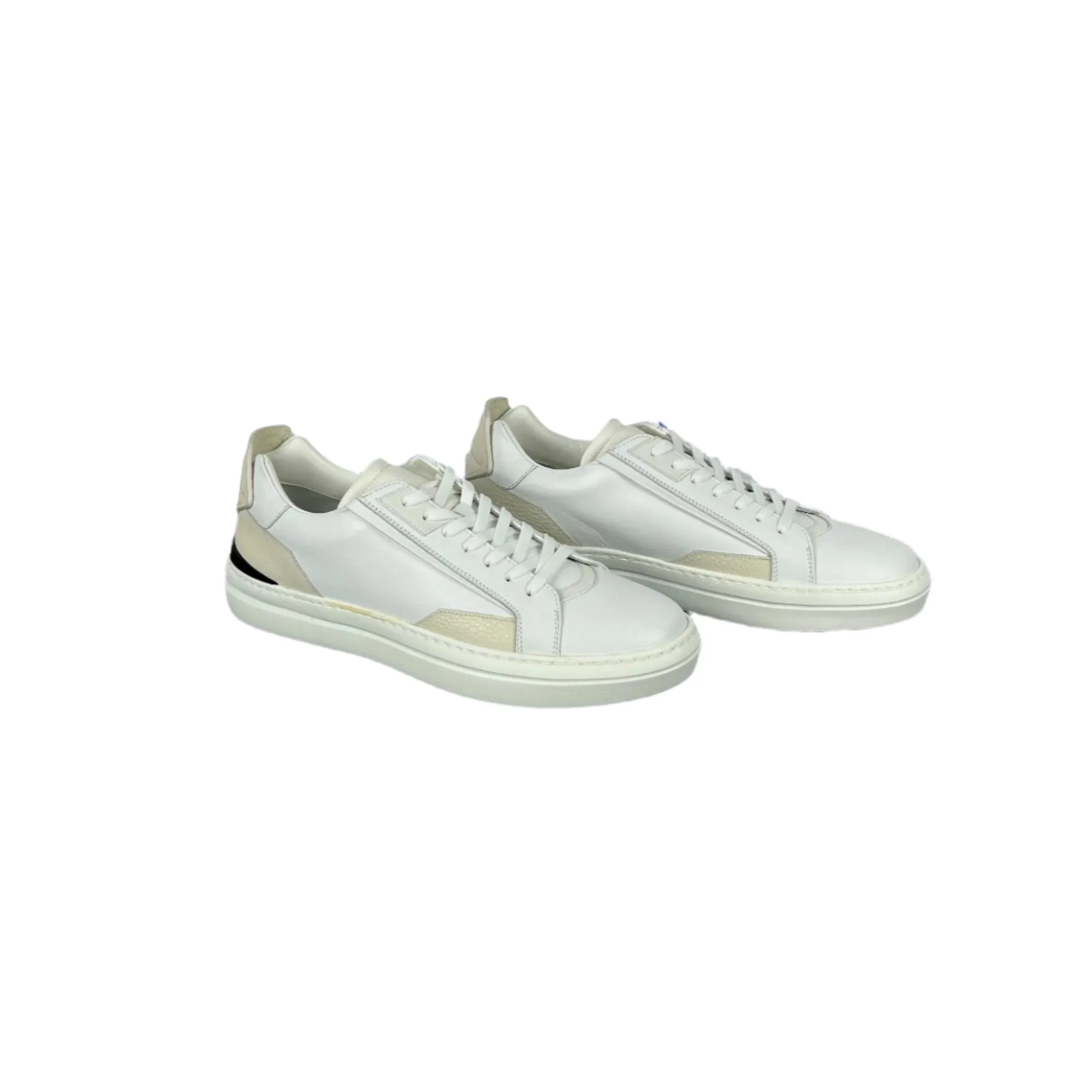 Buscemi Mens Estra Off White Leather Sneakers SAMPLE