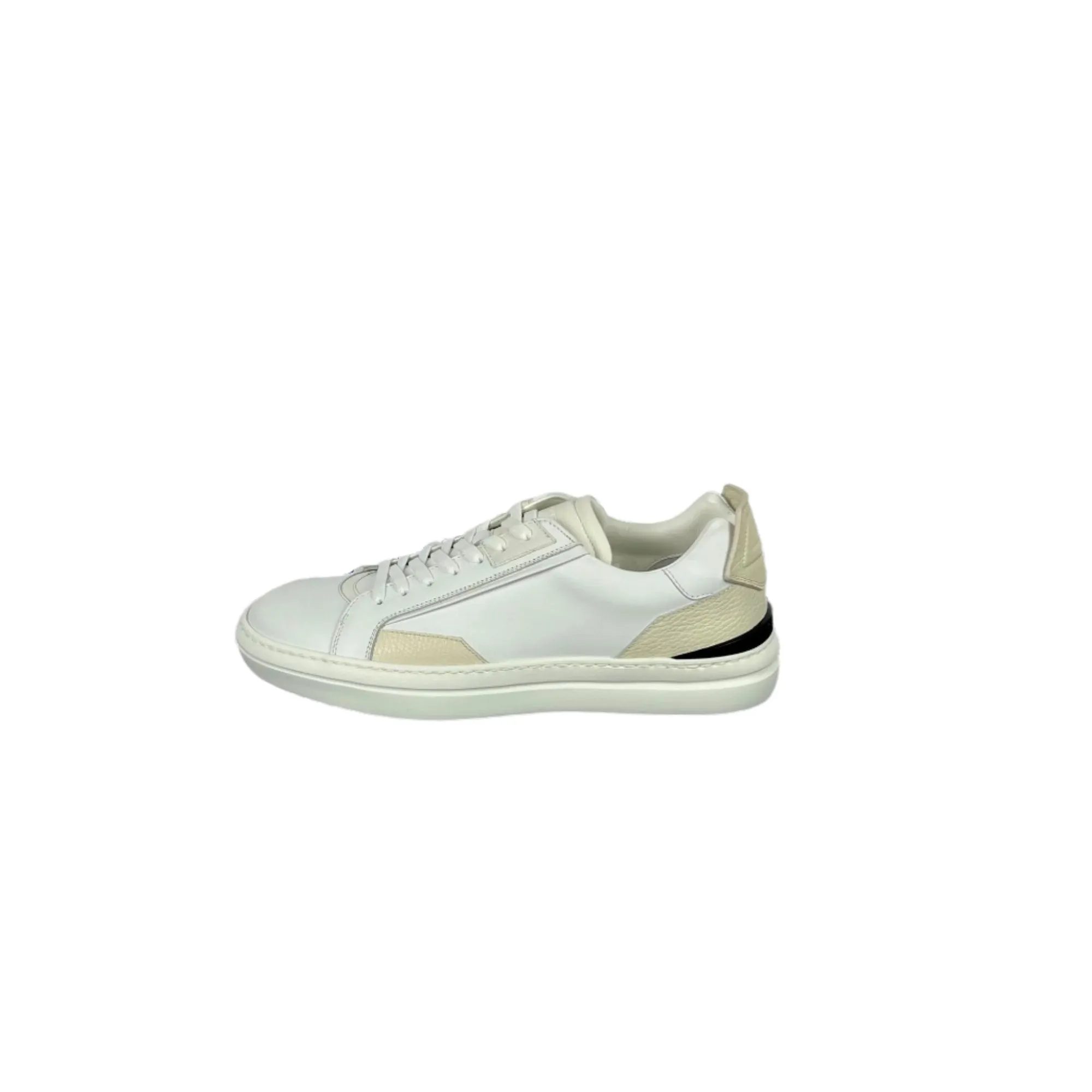 Buscemi Mens Estra Off White Leather Sneakers SAMPLE