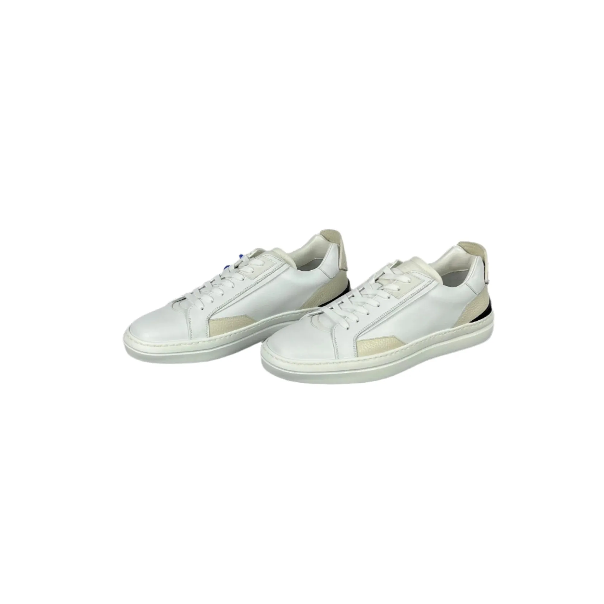 Buscemi Mens Estra Off White Leather Sneakers SAMPLE