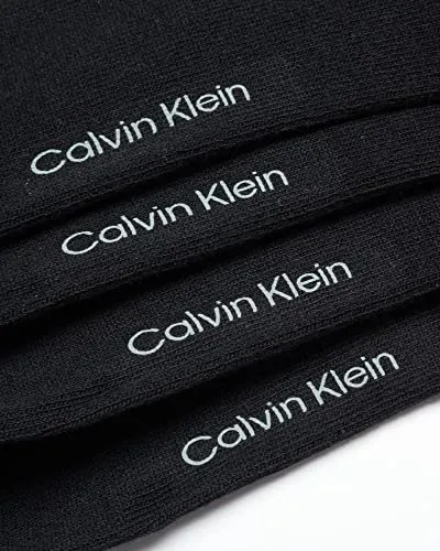 Calvin Klein Men's Dress Socks - Lightweight Cotton Blend Crew Socks (8 Pack), Size 7-12, Black Texture