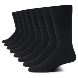 Calvin Klein Men's Dress Socks - Lightweight Cotton Blend Crew Socks (8 Pack), Size 7-12, Black Texture