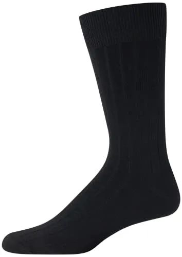 Calvin Klein Men's Dress Socks - Lightweight Cotton Blend Crew Socks (8 Pack), Size 7-12, Black Texture