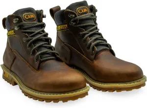 CEBU Men's Soft Toe Work boots, Heavy Duty, Oil and Acid Resistant, for construction, oil and gas, and more, leather 6" Work Boots for Men, Tk Borcegui