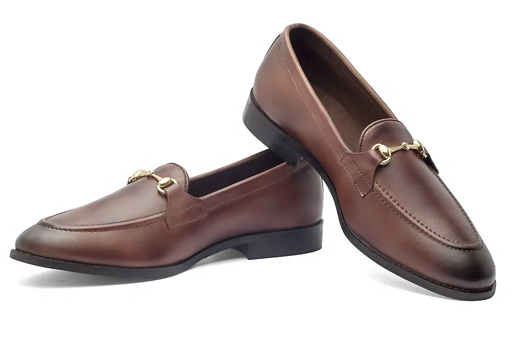 Charma Buckle Loafers – Brown