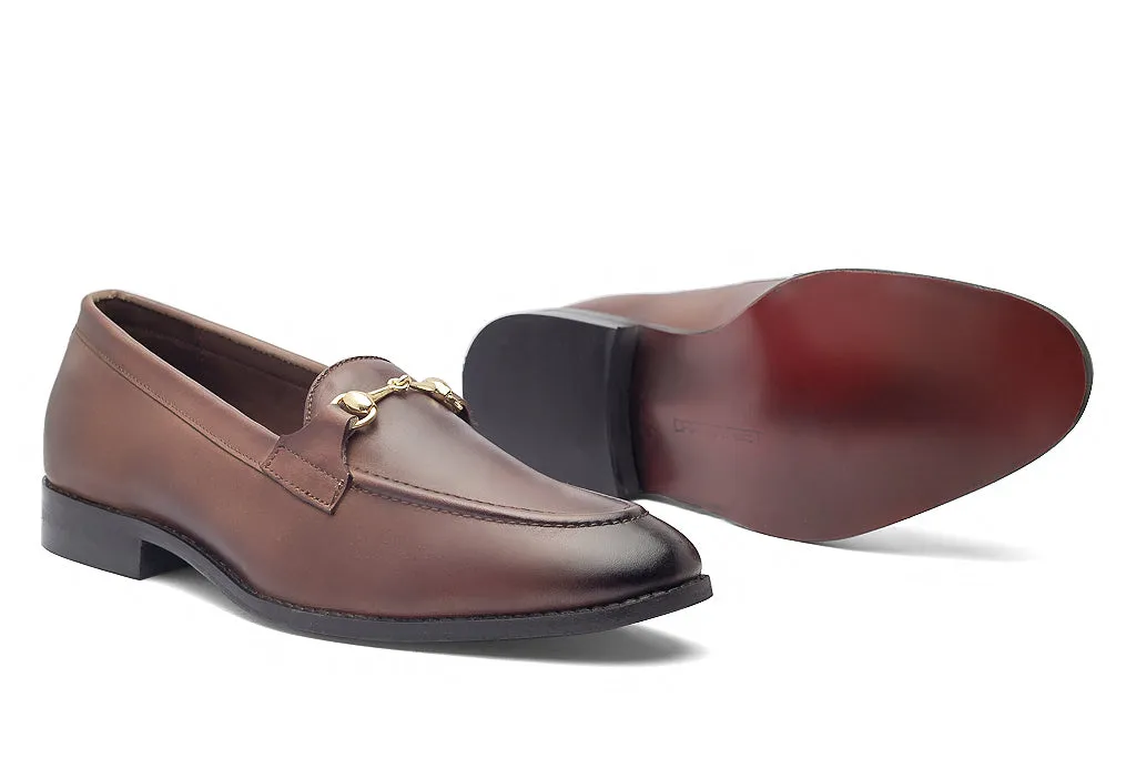 Charma Buckle Loafers – Brown