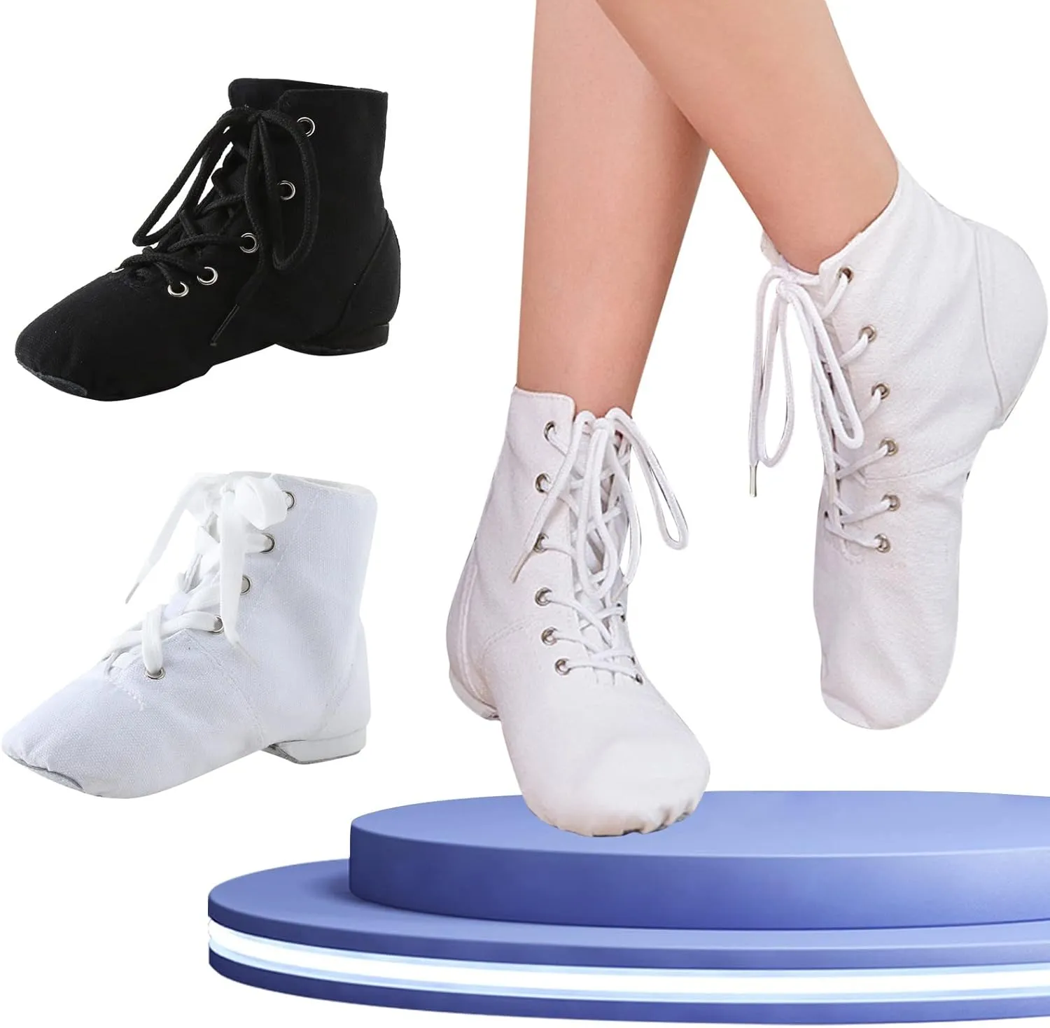 Children Leather Jazz Dancing Shoes High Heel Leather Lace-up Jazz Yoga Ballet Shoes (Little Kid/Big Kid)