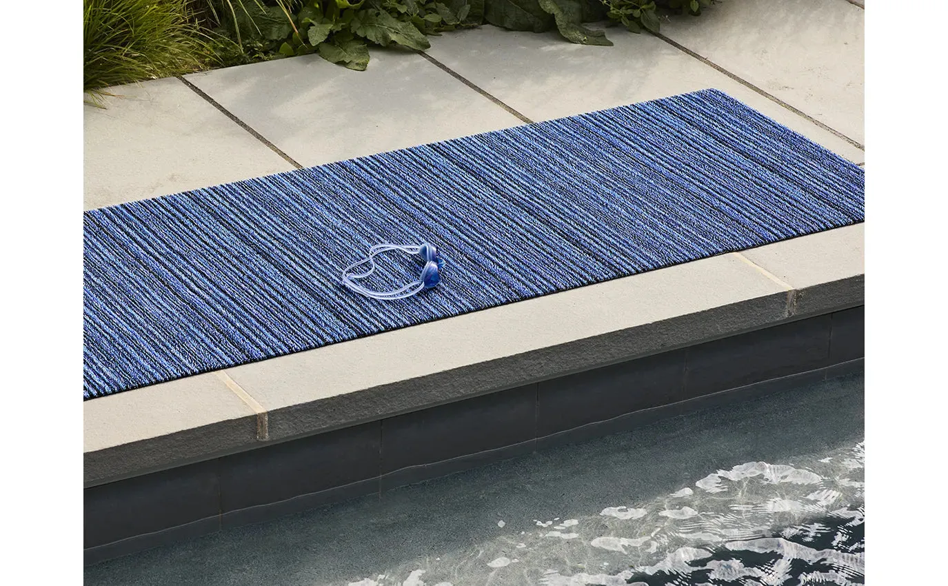 Chilewich Skinny Stripe Shag - Ocean