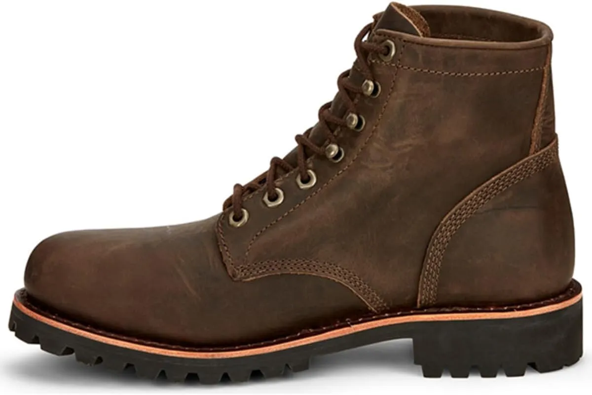 Chippewa Men's Classic 2.0 6" Steel Toe Lace Up Work Boot - Slip-Resistant, Safety Toe Boots for Men
