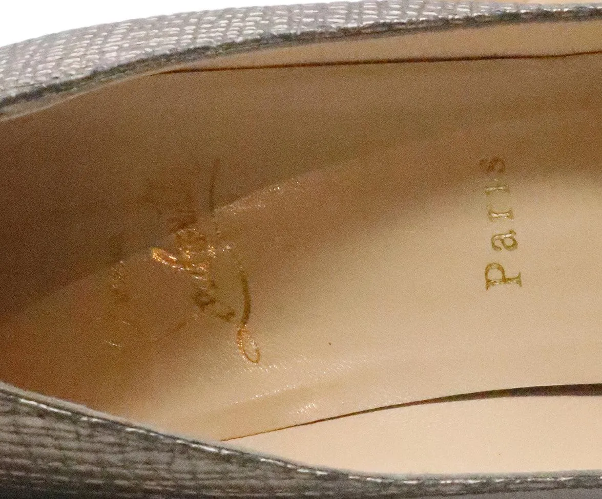 Christian Louboutin Grey Suede & Leather Heels sz 7.5