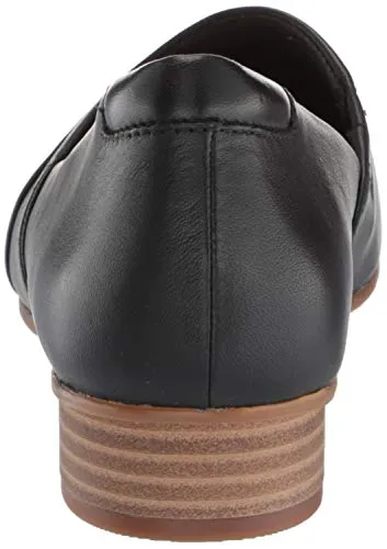 Clarks womens Juliet Palm Loafer, Black Leather, 6.5 US