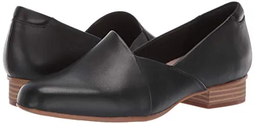 Clarks womens Juliet Palm Loafer, Black Leather, 6.5 US