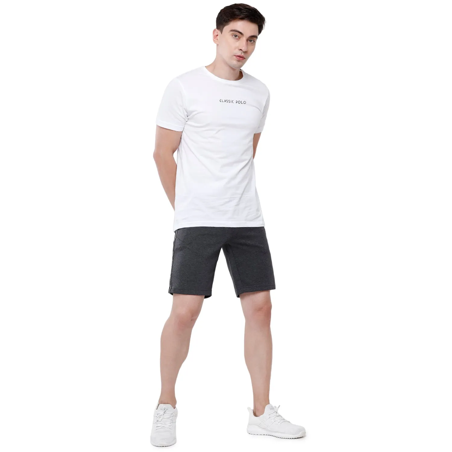 Classic Polo Men's Denim Melange Printed Slim Fit Stylish Shorts - Cielo - 03 A
