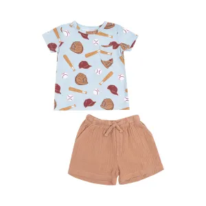 Crew Neck Tee & Shorts - Baseball