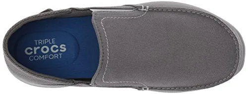 Crocs Men's Santa Cruz Convertible Slip On Loafer Casual Shoes, Light Grey/Slate Grey, 11 M US