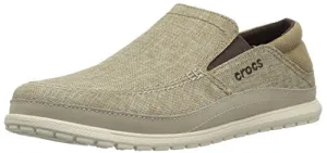 Crocs Santa Cruz Playa Slip On Comfortable Men's Loafers Slip-On, Khaki/Stucco, 11