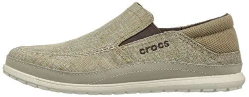 Crocs Santa Cruz Playa Slip On Comfortable Men's Loafers Slip-On, Khaki/Stucco, 11