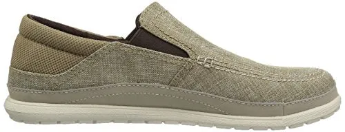 Crocs Santa Cruz Playa Slip On Comfortable Men's Loafers Slip-On, Khaki/Stucco, 11