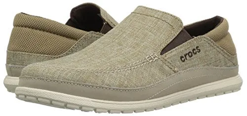 Crocs Santa Cruz Playa Slip On Comfortable Men's Loafers Slip-On, Khaki/Stucco, 11